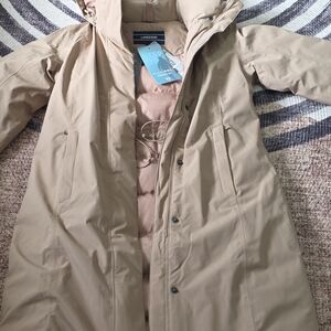 Lands' End Beige Hooded Parka
